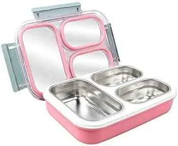 Tedemei Stainless Steel Lunch Box with 3 Compartments (1.2 L)